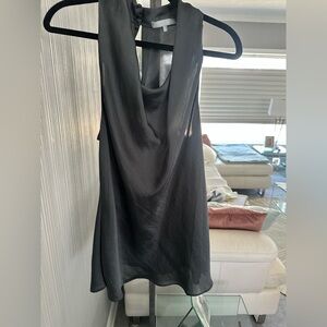 Sheer Dark Gray Sleeveless Top